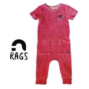 Rags Rose velour 12-18 month romper